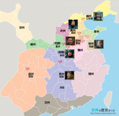 193年 徐州の戦いの頃の勢力図