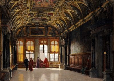 Sala Delle Quattro Porte, Palazzo Ducale, Venice. Heinrich Hansen （1821-1890）. Oil On Canvas, 1883.