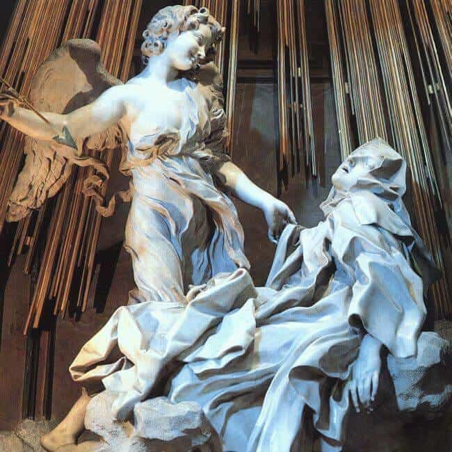 聖女テレジアと天使の部分拡大画像